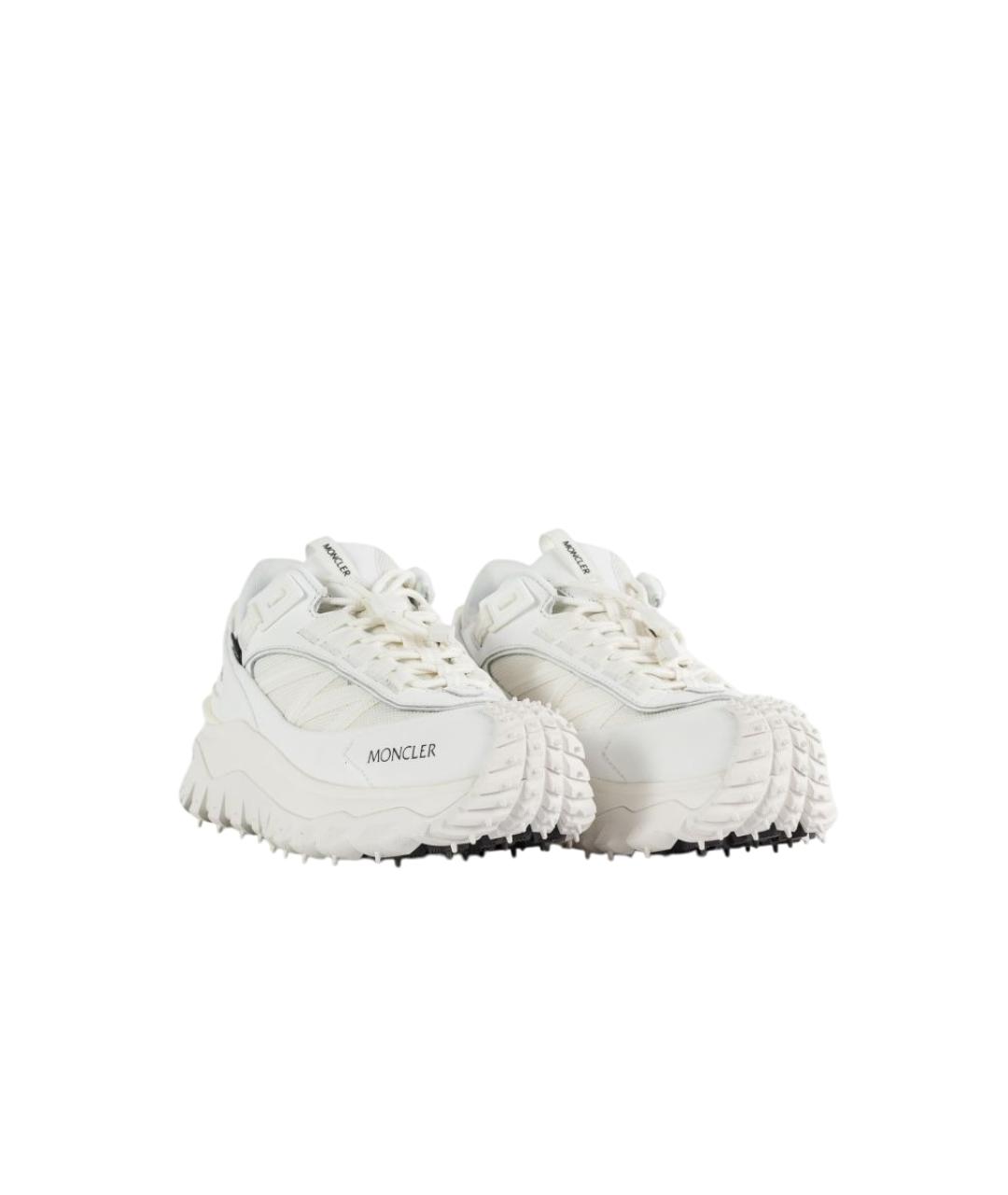 MONCLER Белые текстильные кроссовки, фото 3