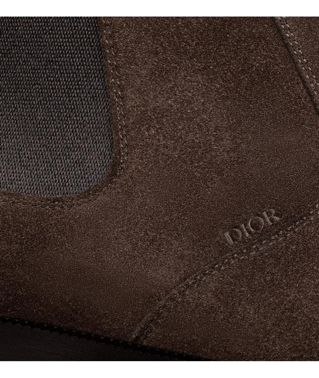 CHRISTIAN DIOR Коричневые замшевые высокие ботинки, фото 3