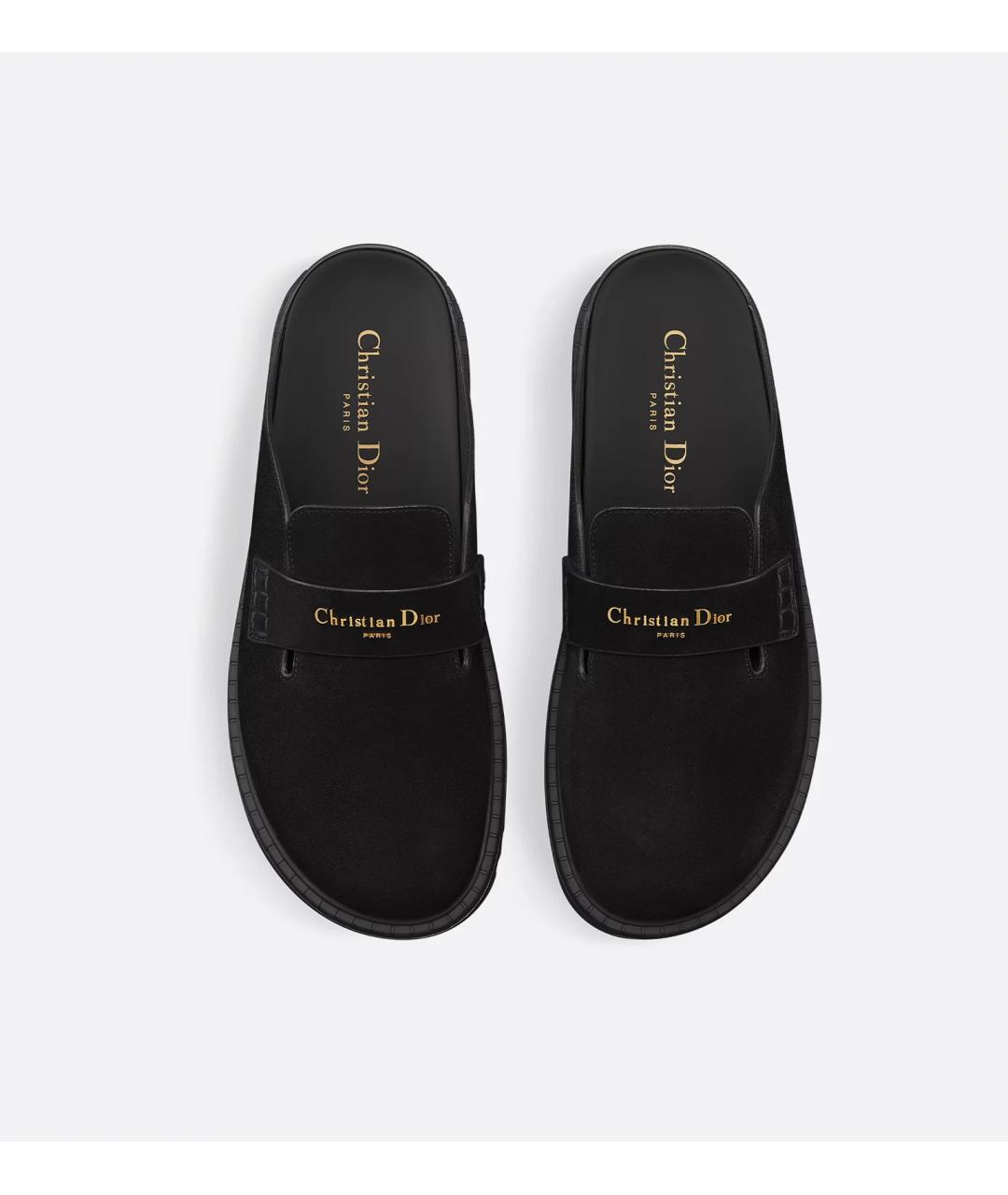 CHRISTIAN DIOR Черные кожаные сабо, фото 3