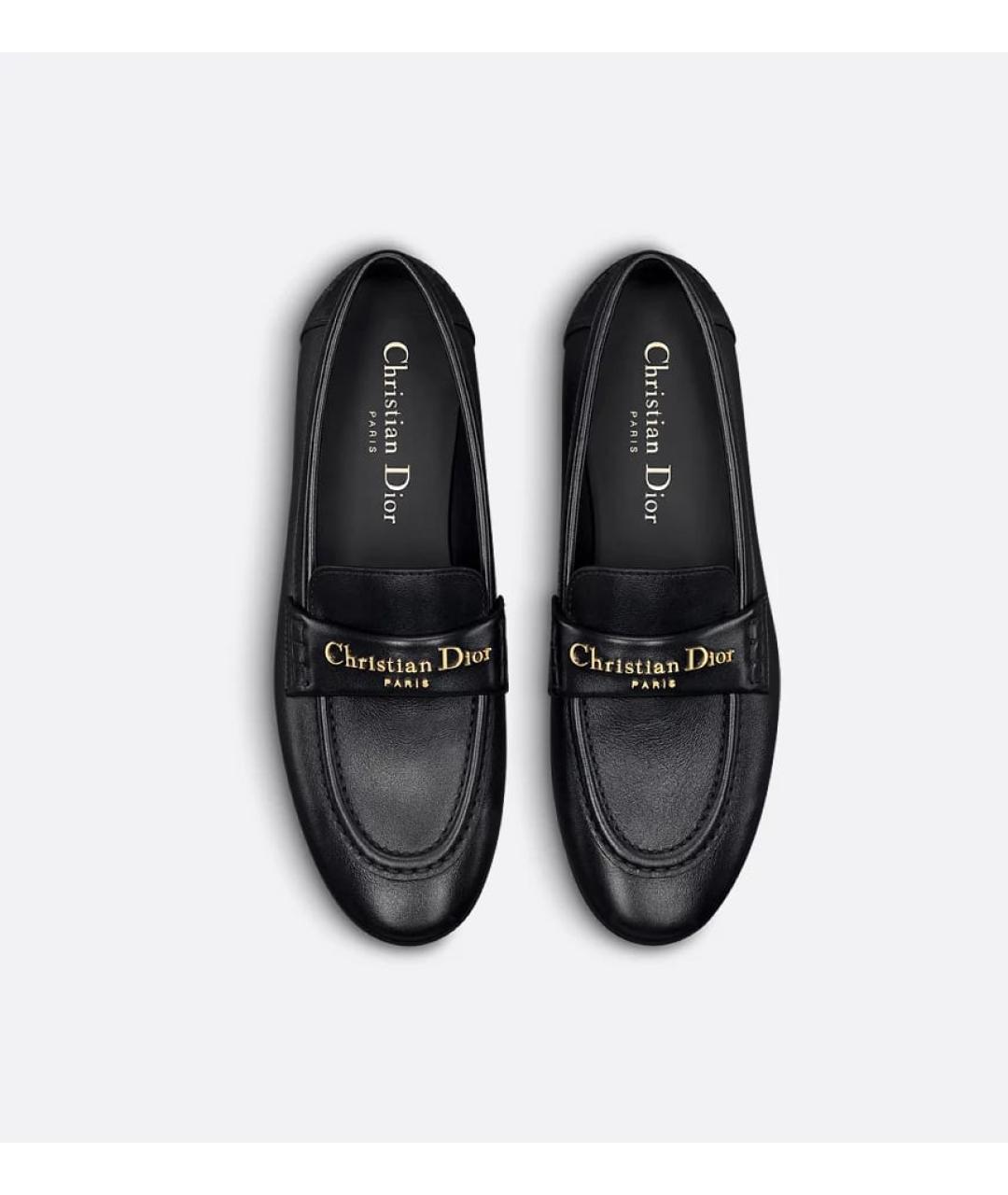 CHRISTIAN DIOR Черные кожаные балетки, фото 3