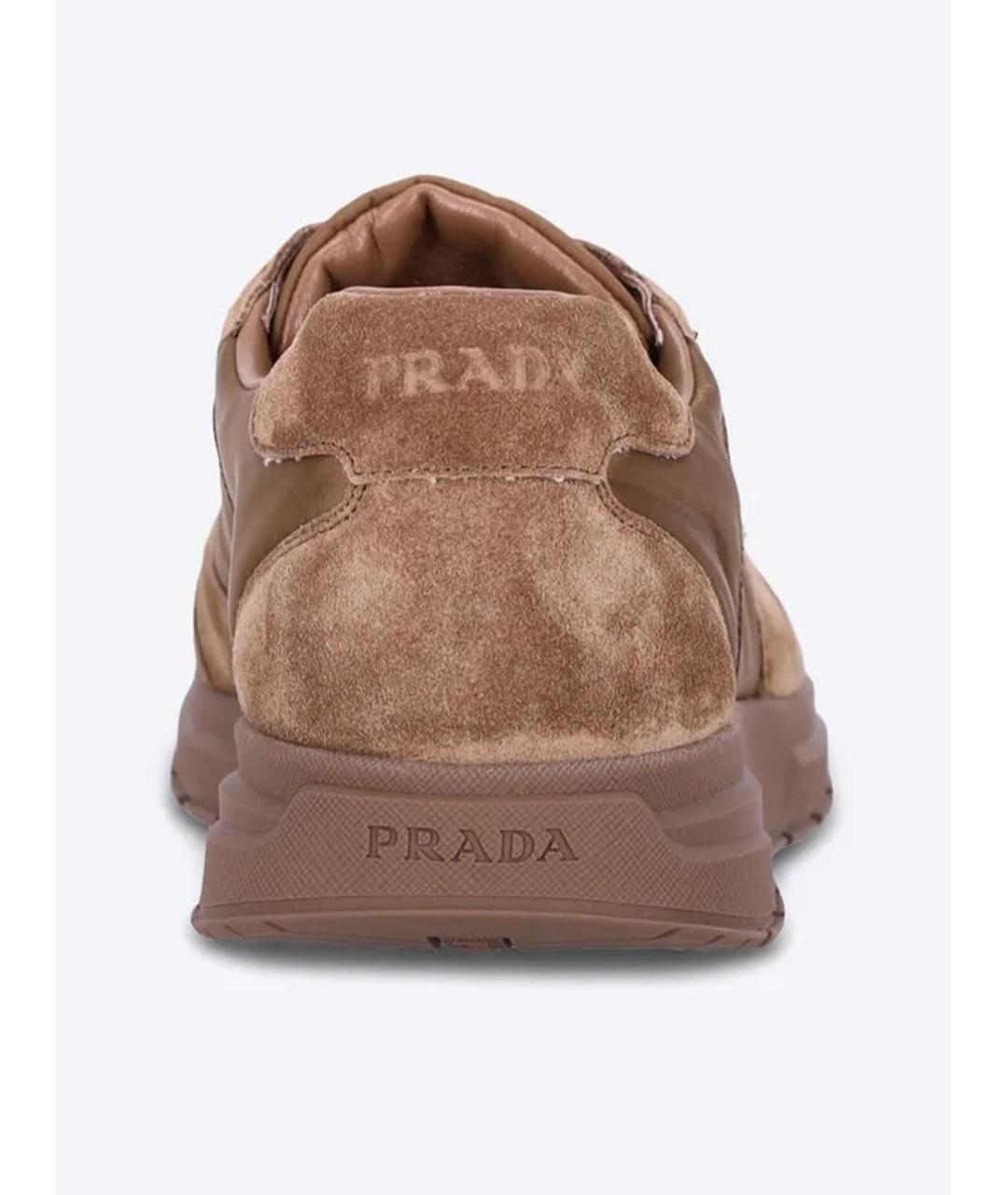 PRADA Коричневые низкие кроссовки / кеды, фото 5