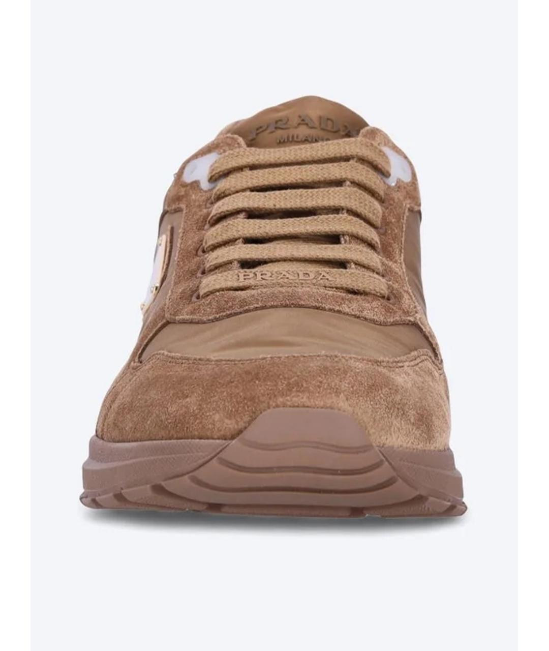 PRADA Коричневые низкие кроссовки / кеды, фото 3