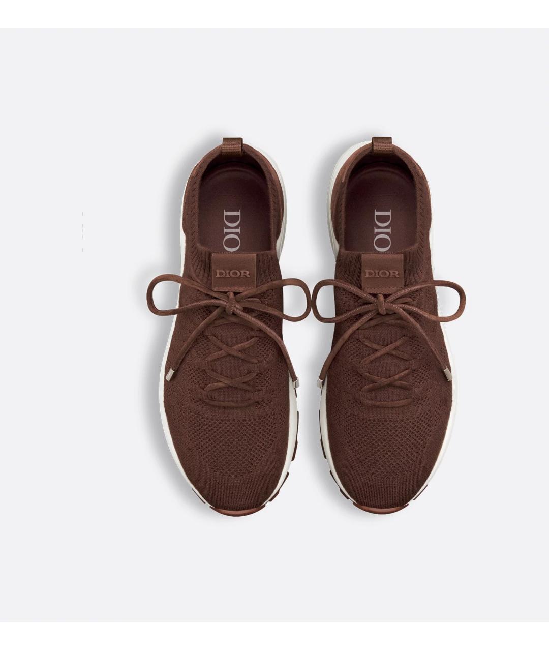 CHRISTIAN DIOR Коричневые кожаные низкие кроссовки / кеды, фото 2
