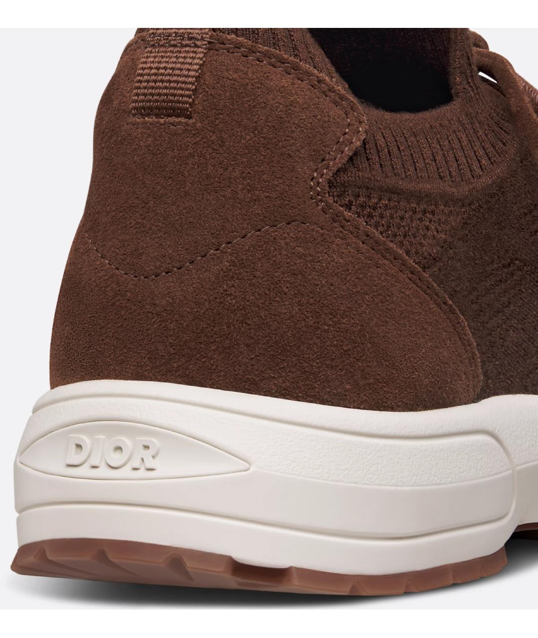 CHRISTIAN DIOR Коричневые кожаные низкие кроссовки / кеды, фото 3