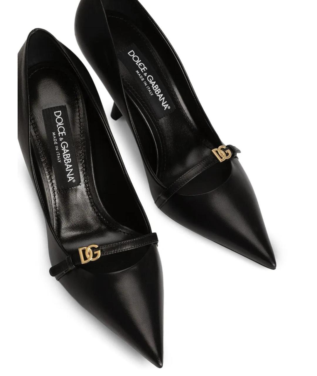 DOLCE&GABBANA Черные кожаные туфли, фото 3