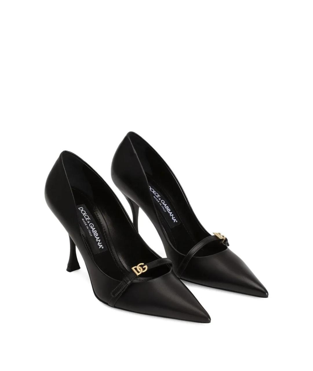 DOLCE&GABBANA Черные кожаные туфли, фото 2