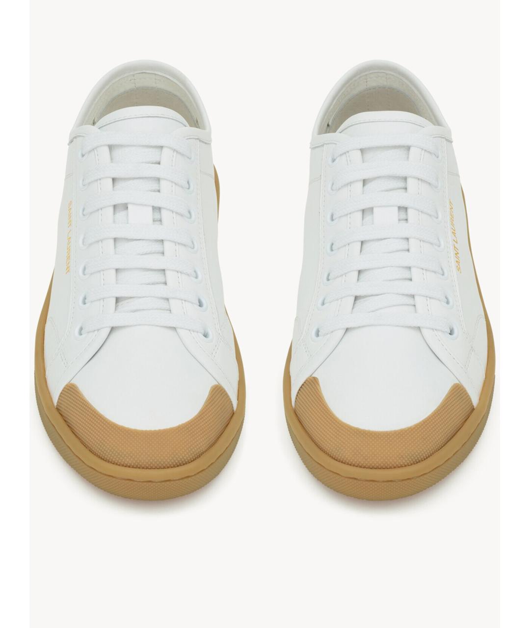 SAINT LAURENT Белые кожаные кеды, фото 2