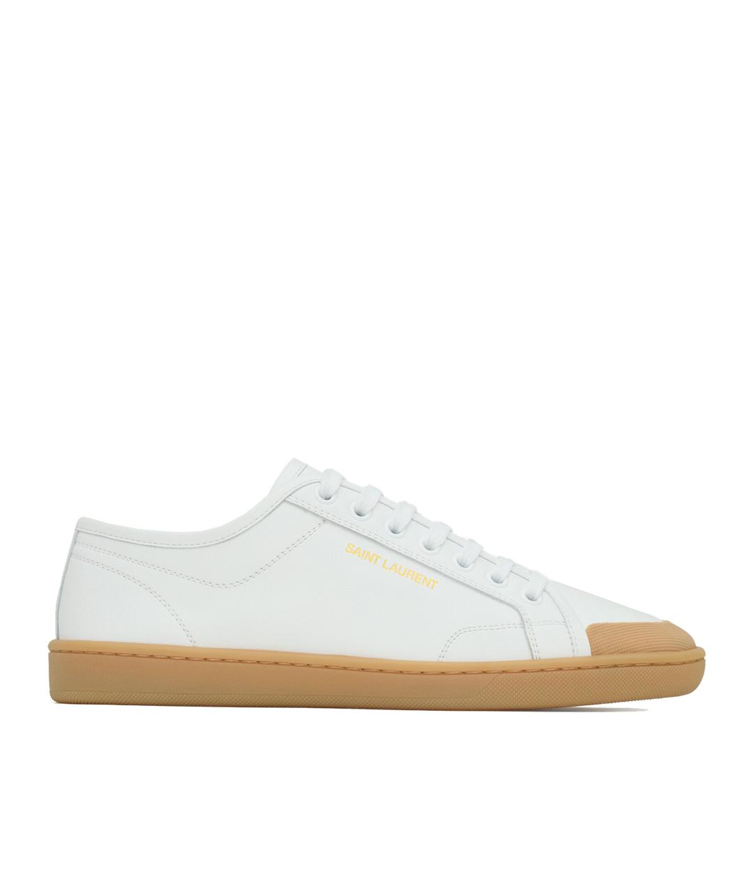 SAINT LAURENT Белые кожаные кеды, фото 1