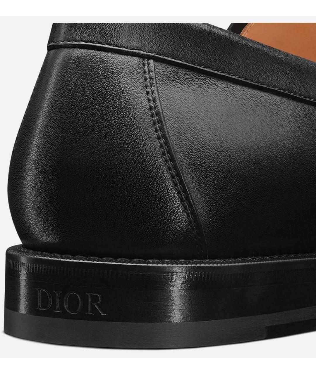 CHRISTIAN DIOR Черные кожаные лоферы, фото 3