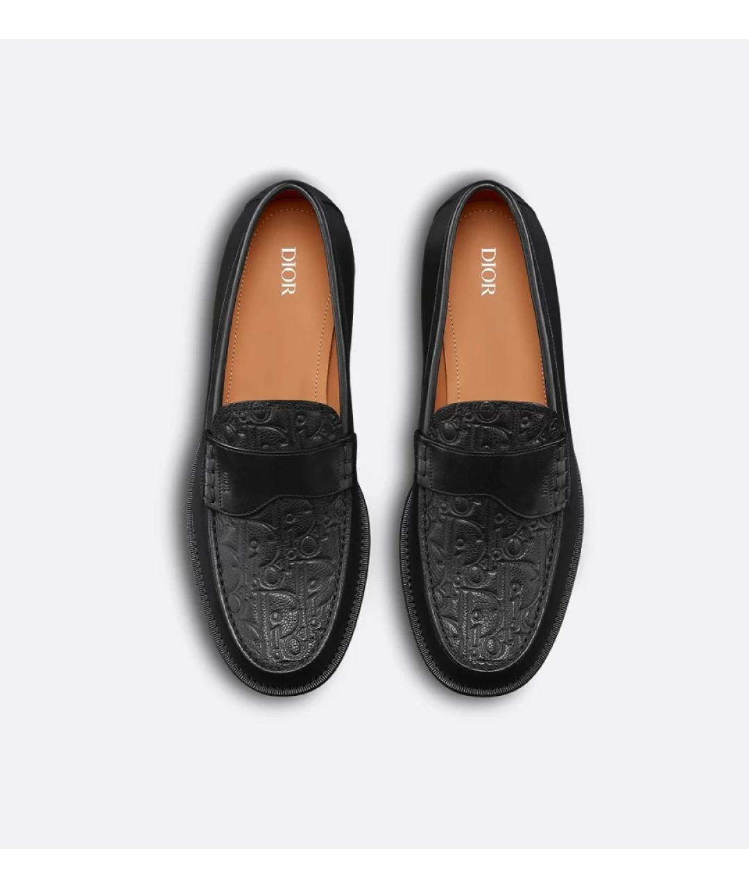 CHRISTIAN DIOR Черные кожаные лоферы, фото 2
