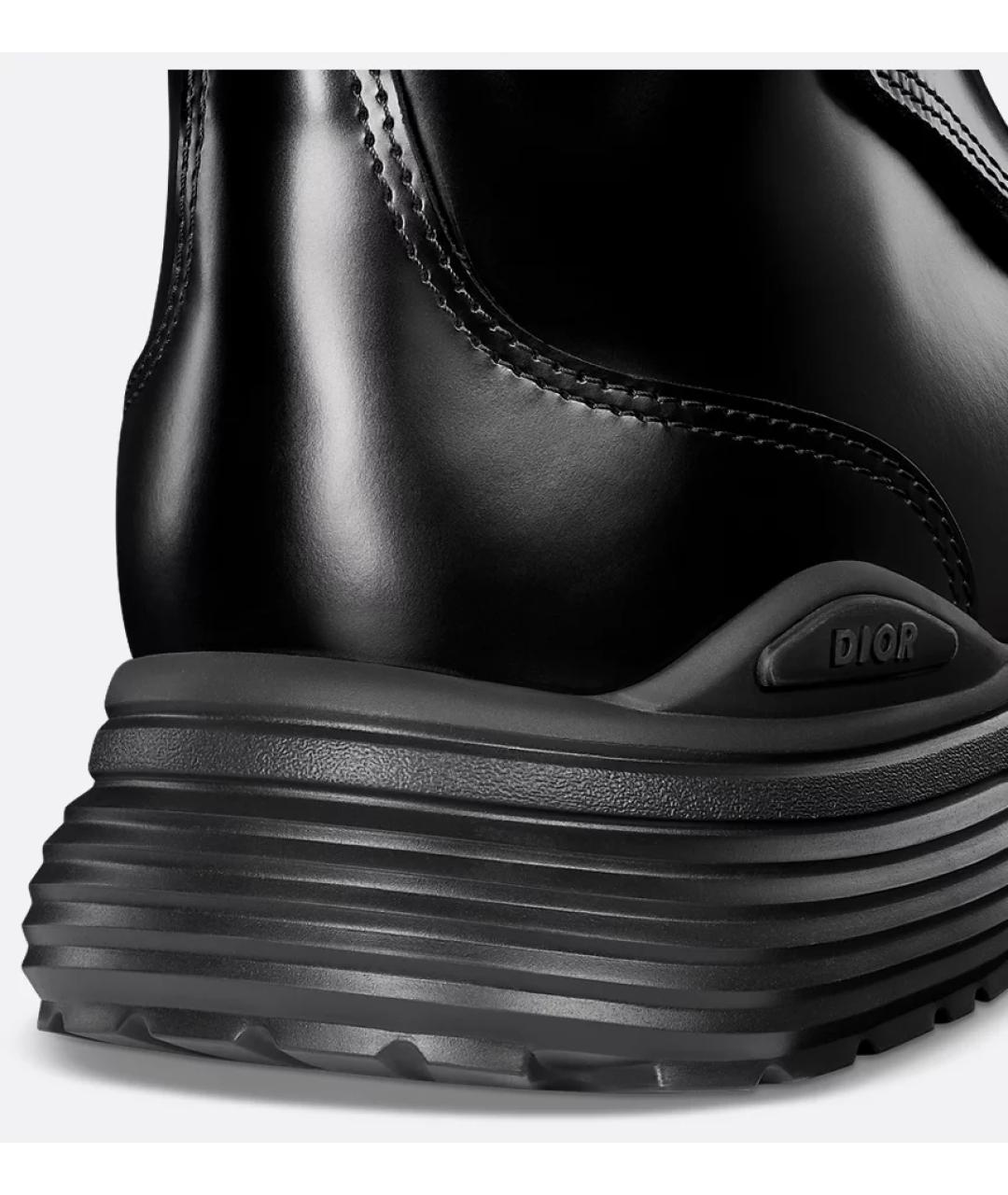 CHRISTIAN DIOR Черные кожаные высокие ботинки, фото 3