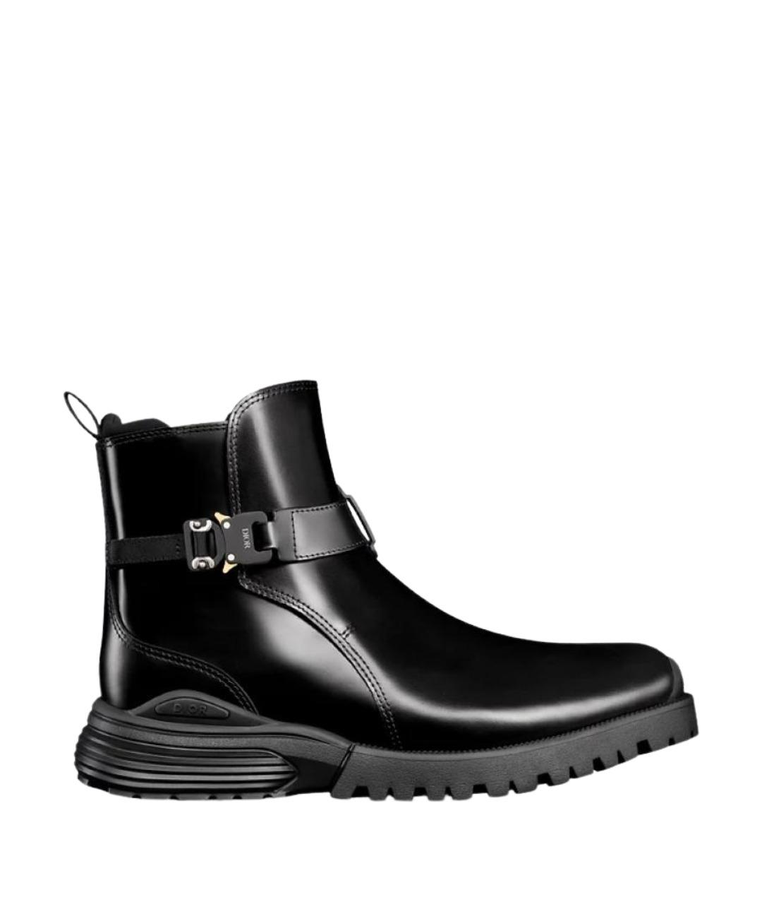 CHRISTIAN DIOR Черные кожаные высокие ботинки, фото 1