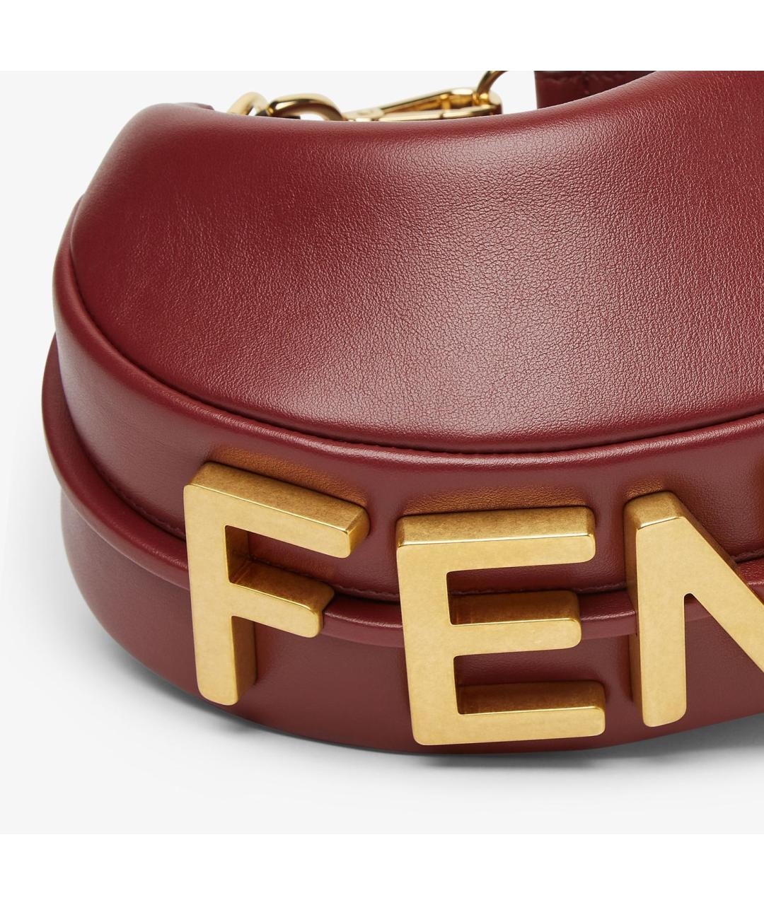 FENDI Красная кожаная сумка с короткими ручками, фото 4