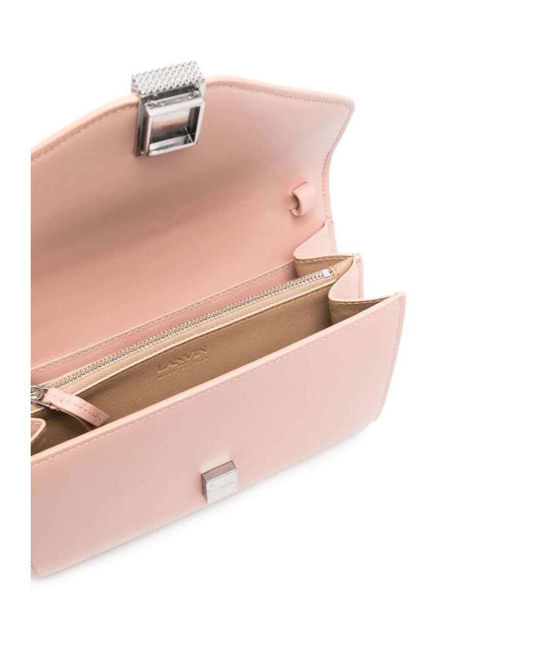 LANVIN Розовая кожаная сумка через плечо, фото 5