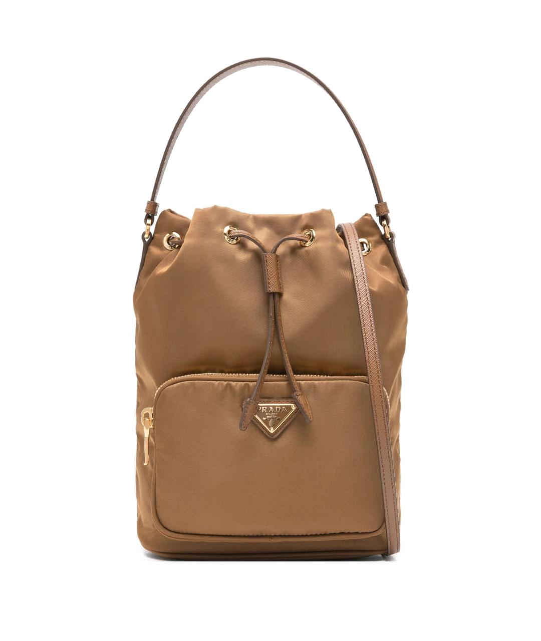 PRADA Коричневая синтетическая сумка через плечо, фото 1