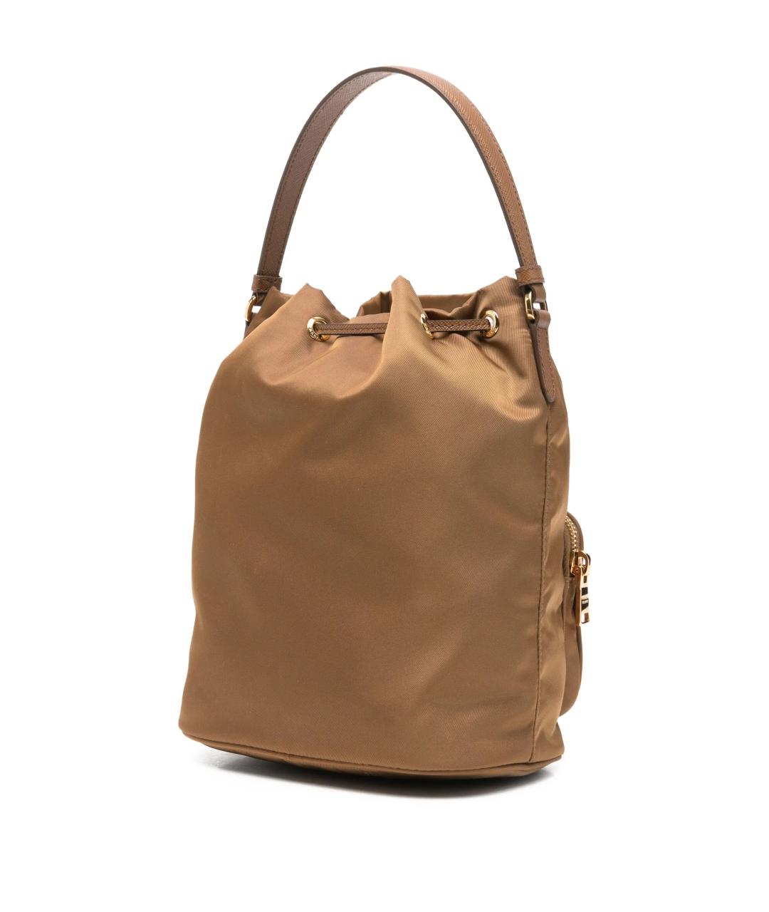 PRADA Коричневая синтетическая сумка через плечо, фото 3