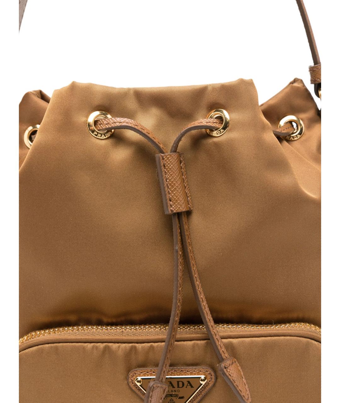 PRADA Коричневая синтетическая сумка через плечо, фото 4