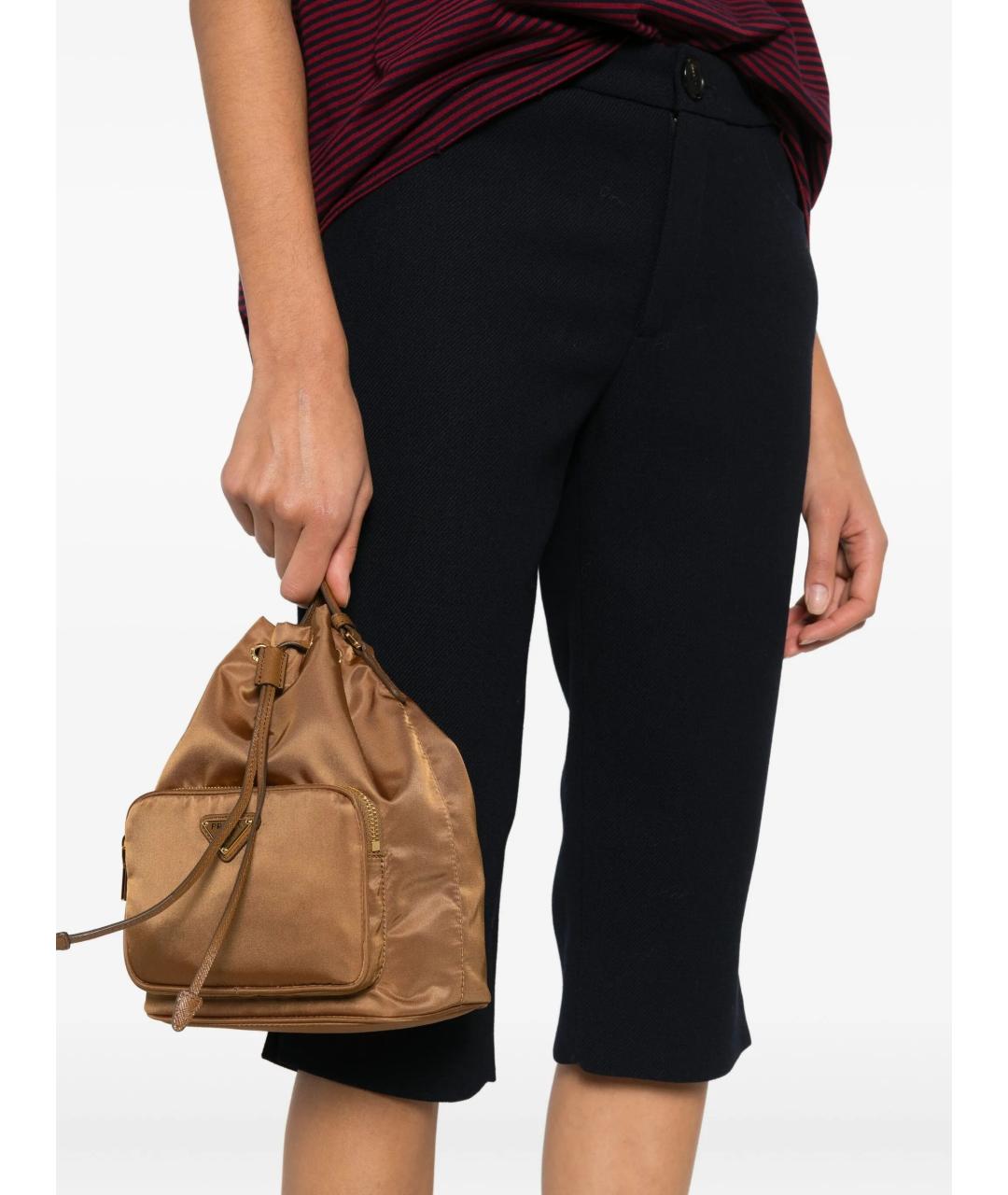 PRADA Коричневая синтетическая сумка через плечо, фото 2