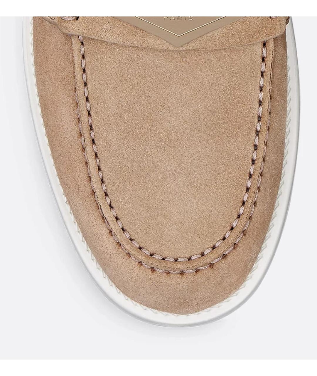 CHRISTIAN DIOR Бежевые замшевые сабо, фото 4