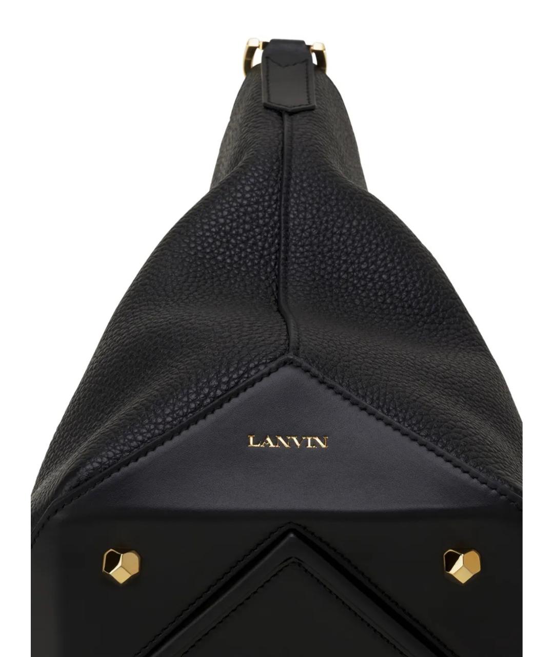 LANVIN Черная кожаная сумка через плечо, фото 5