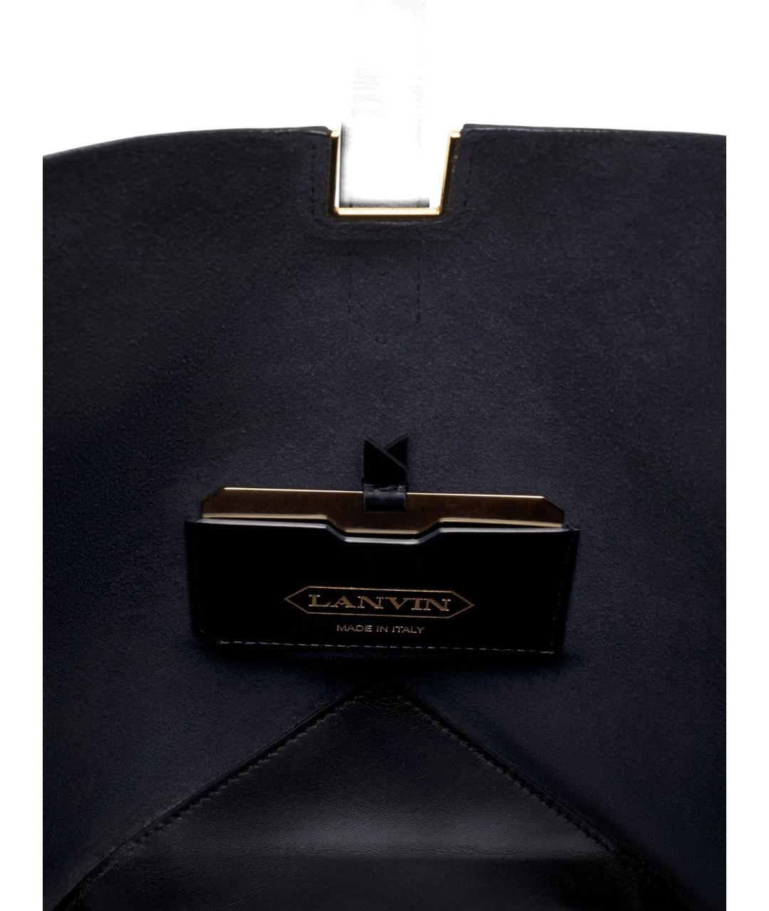 LANVIN Черная кожаная сумка через плечо, фото 4