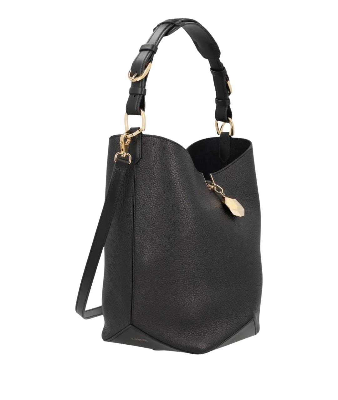 LANVIN Черная кожаная сумка через плечо, фото 2