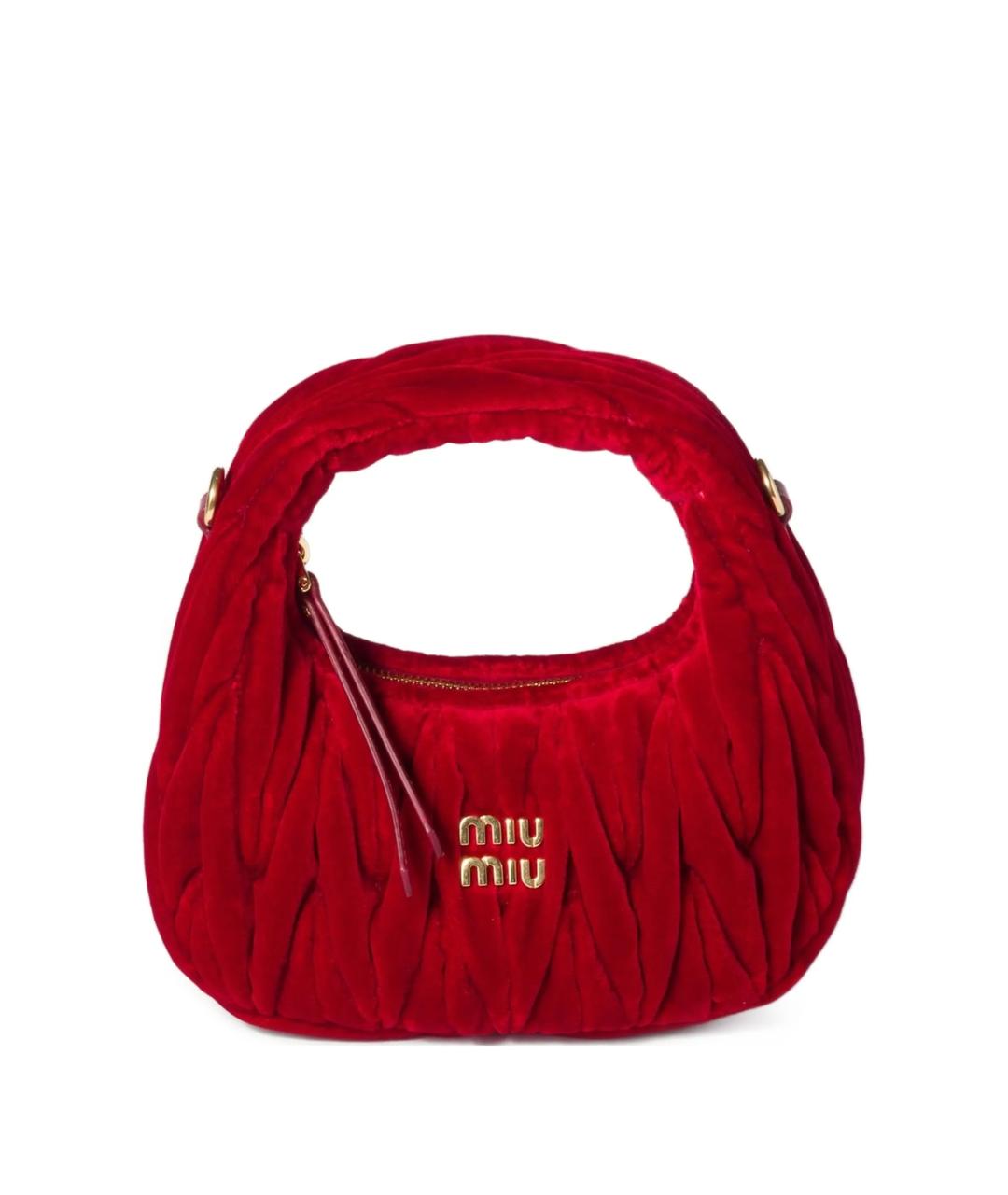 MIU MIU Красная кожаная сумка через плечо, фото 1
