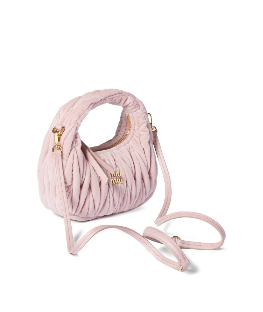 MIU MIU Розовая кожаная сумка через плечо, фото 3