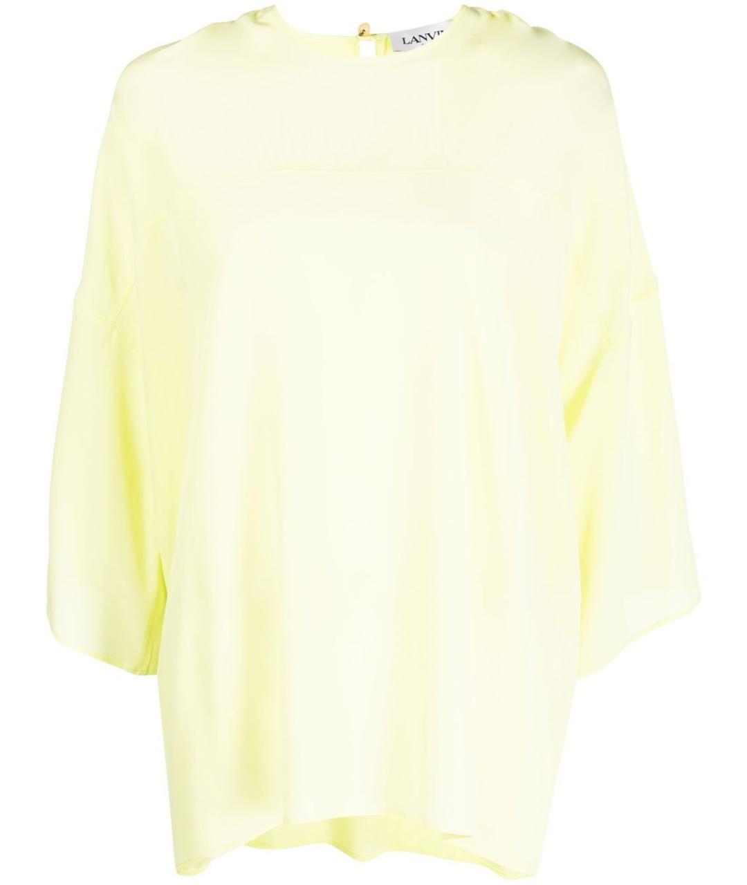 LANVIN Желтая шелковая рубашка, фото 1