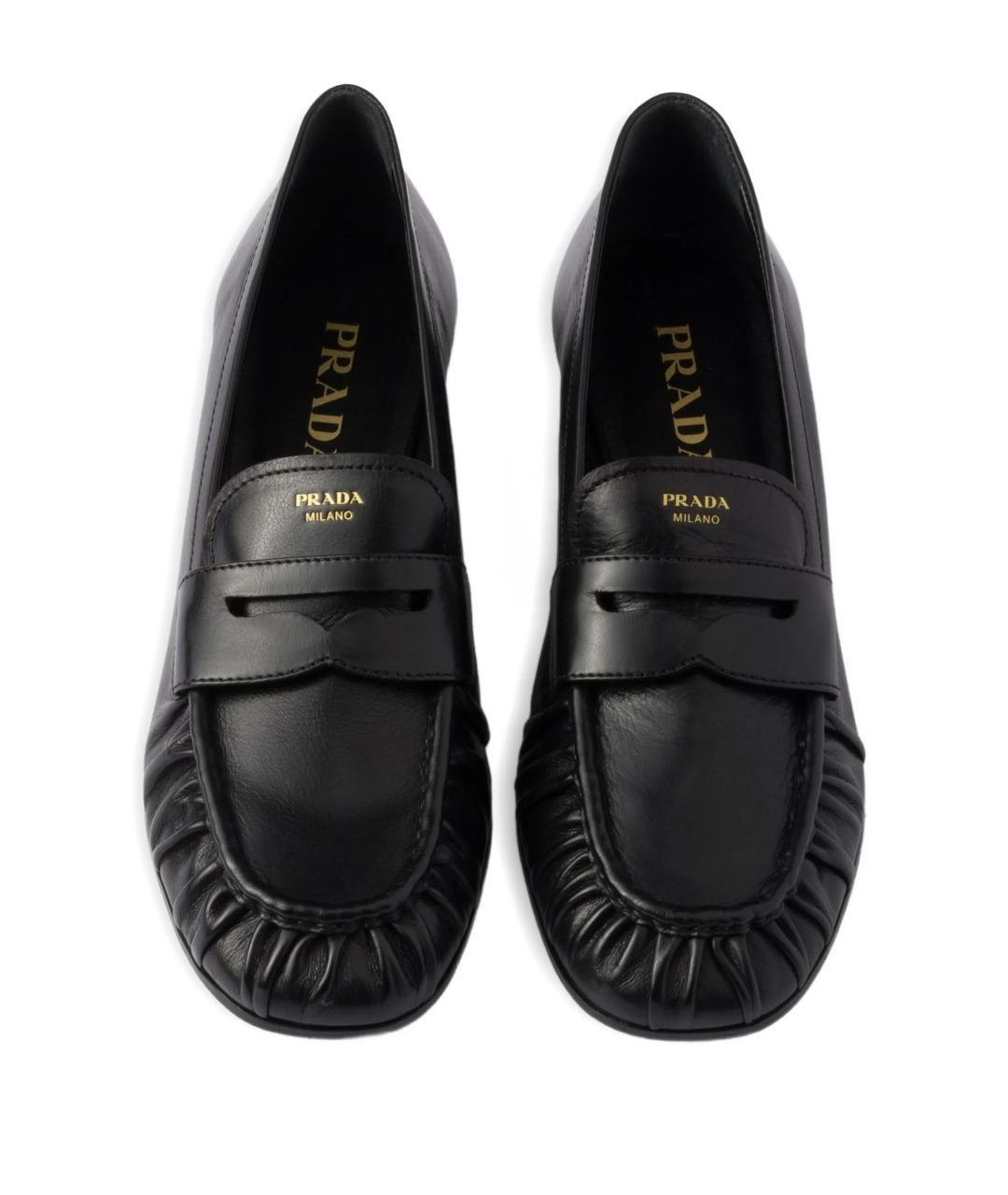 PRADA Черные кожаные лоферы, фото 4