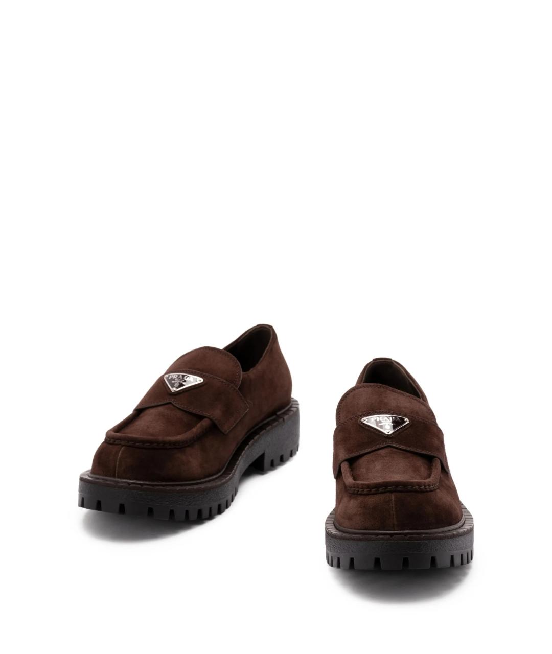 PRADA Коричневые замшевые лоферы, фото 2