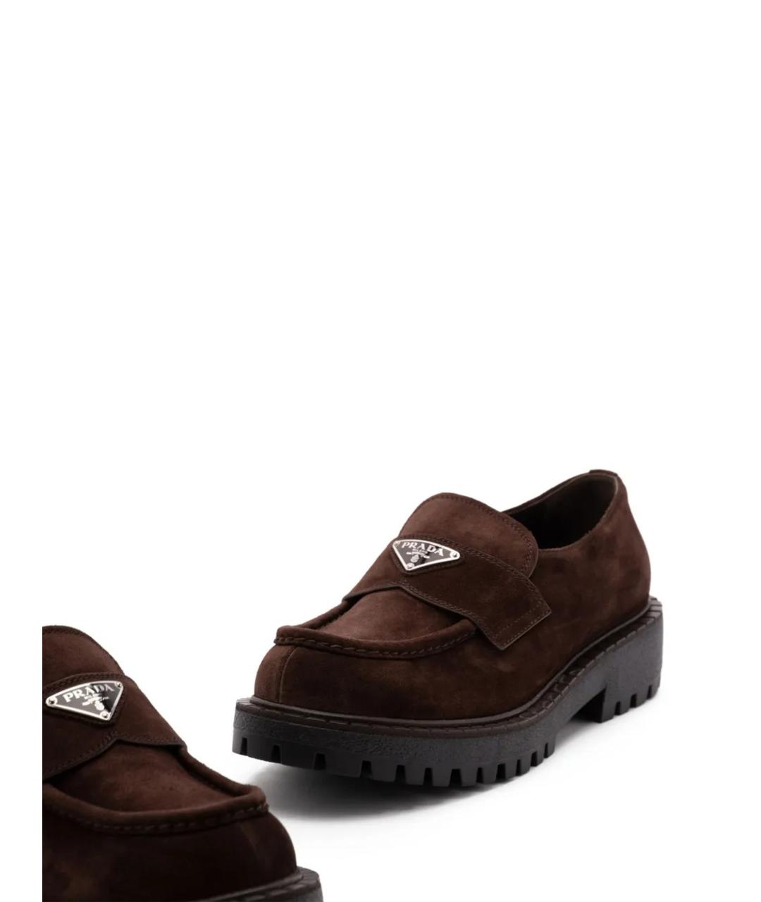 PRADA Коричневые замшевые лоферы, фото 5