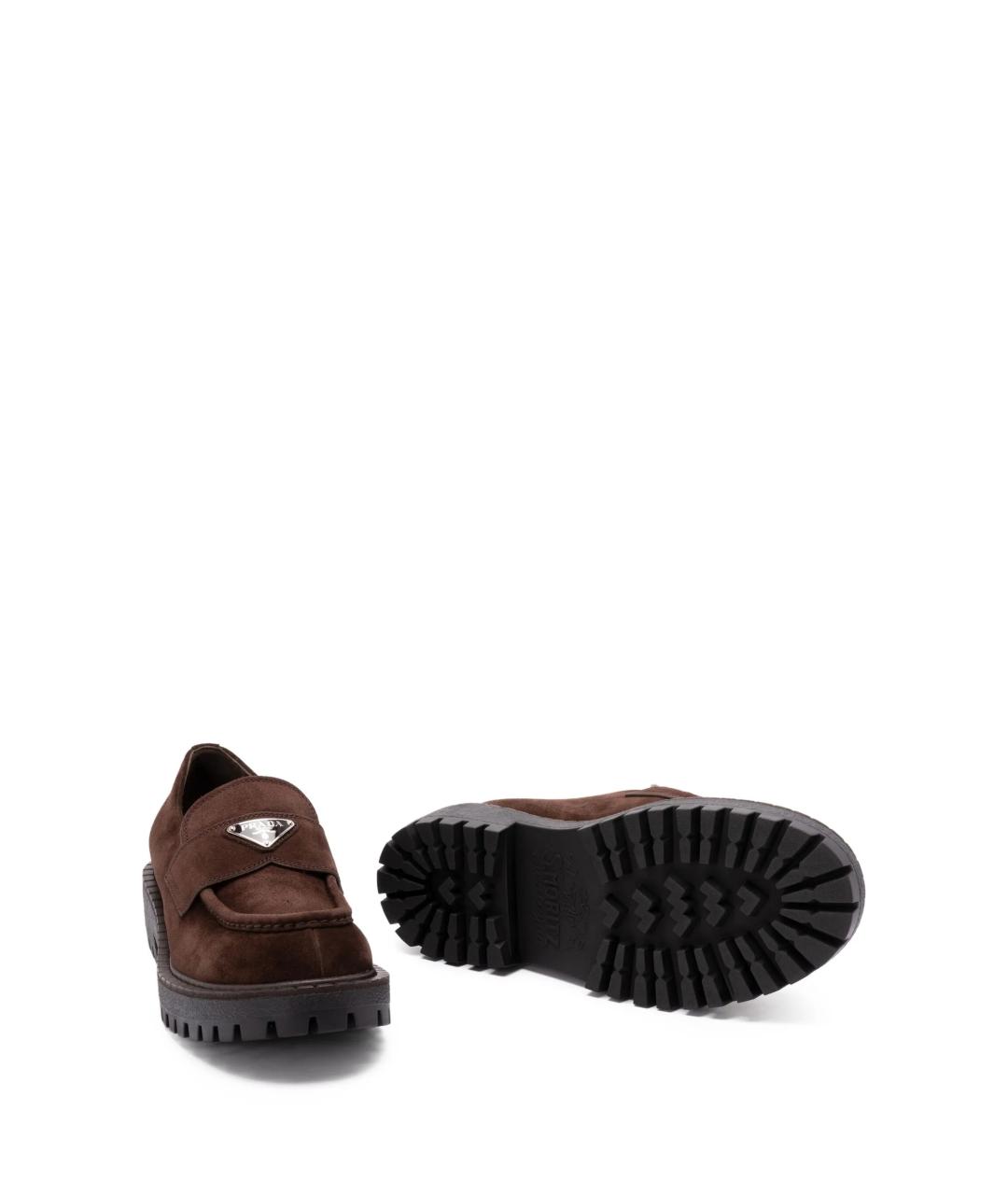 PRADA Коричневые замшевые лоферы, фото 4