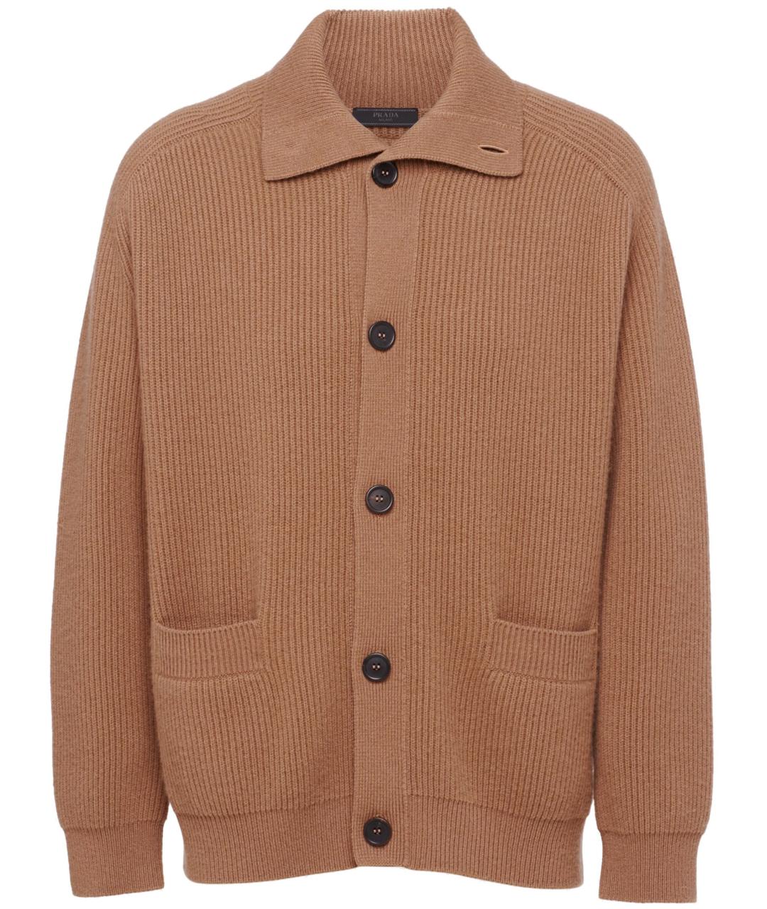 PRADA Коричневый кашемировый кардиган, фото 2