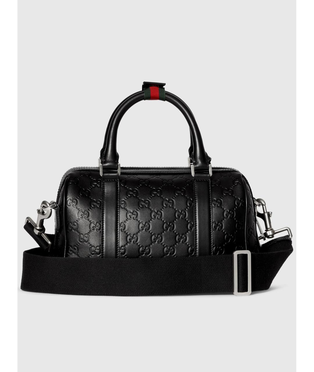 GUCCI Черная кожаная сумка тоут, фото 4