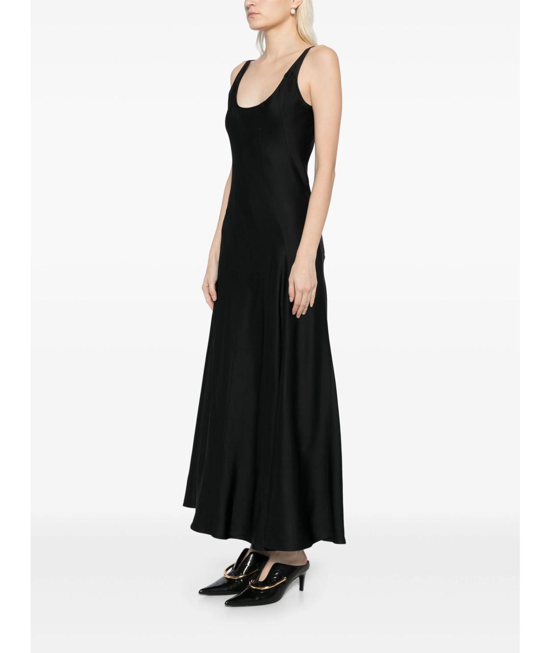 JIL SANDER Черное ацетатное повседневное платье, фото 3