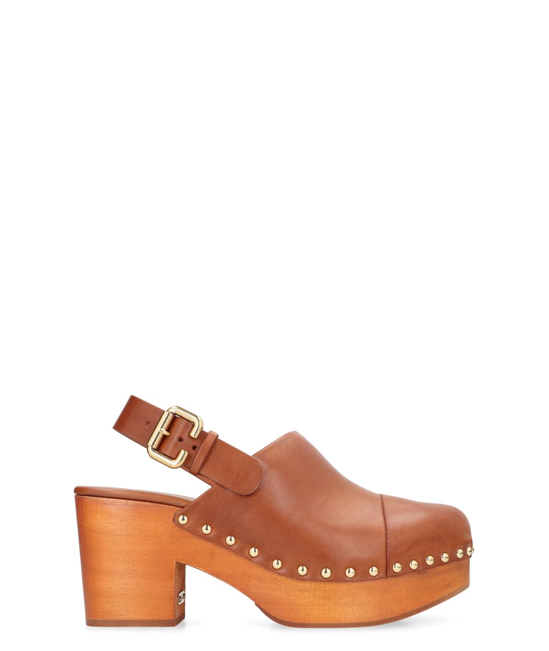 CHLOE Бежевые кожаные сандалии, фото 1