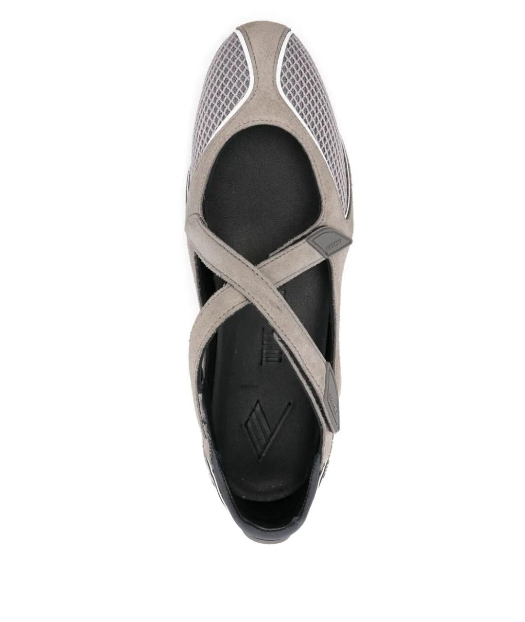 THE ATTICO Серые текстильные балетки, фото 4