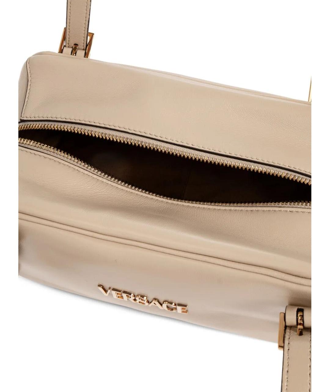 VERSACE Бежевая кожаная сумка через плечо, фото 4