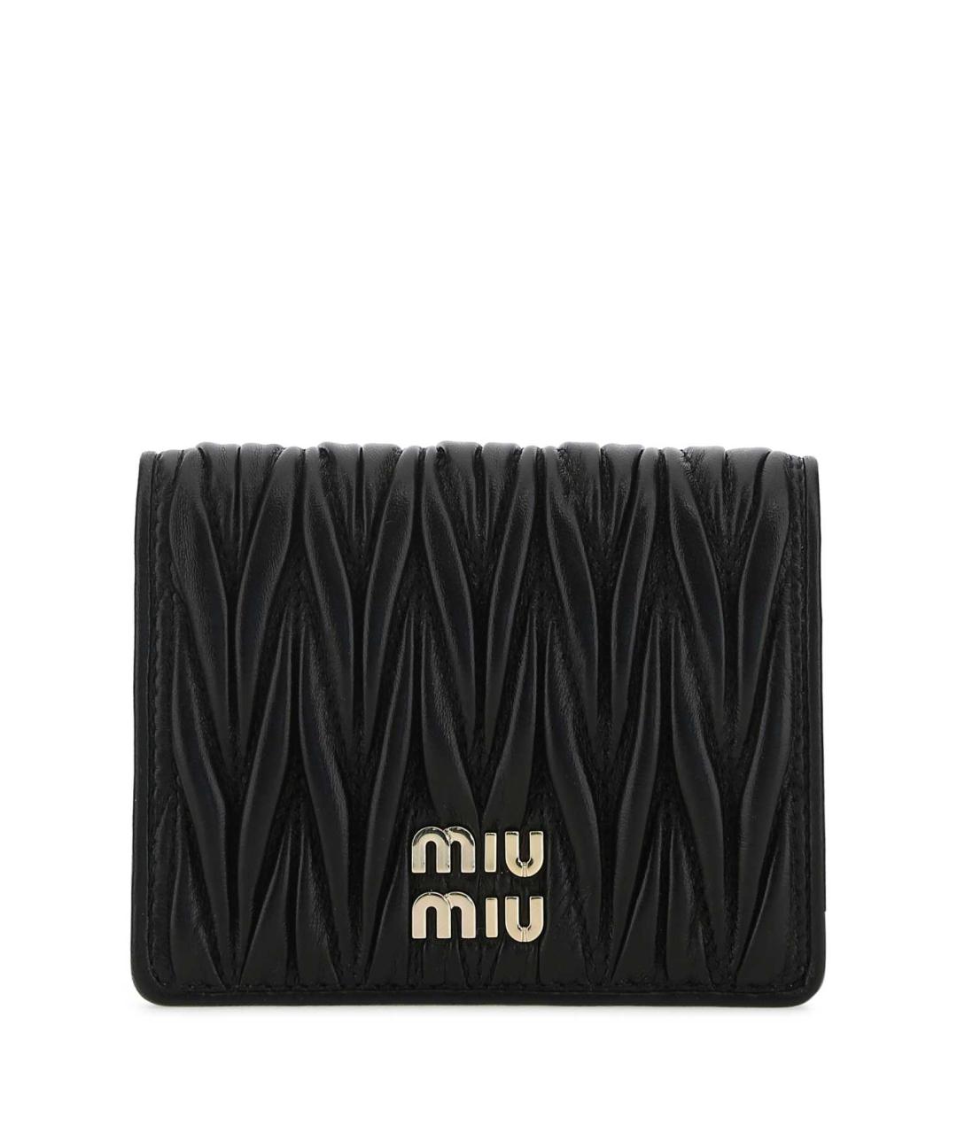 MIU MIU Черный кожаный кошелек, фото 1