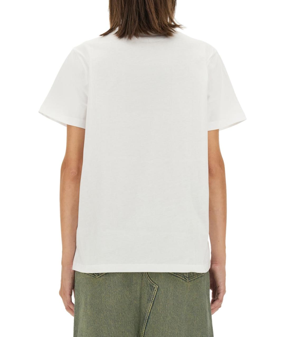 GANNI Белая хлопковая футболка, фото 4