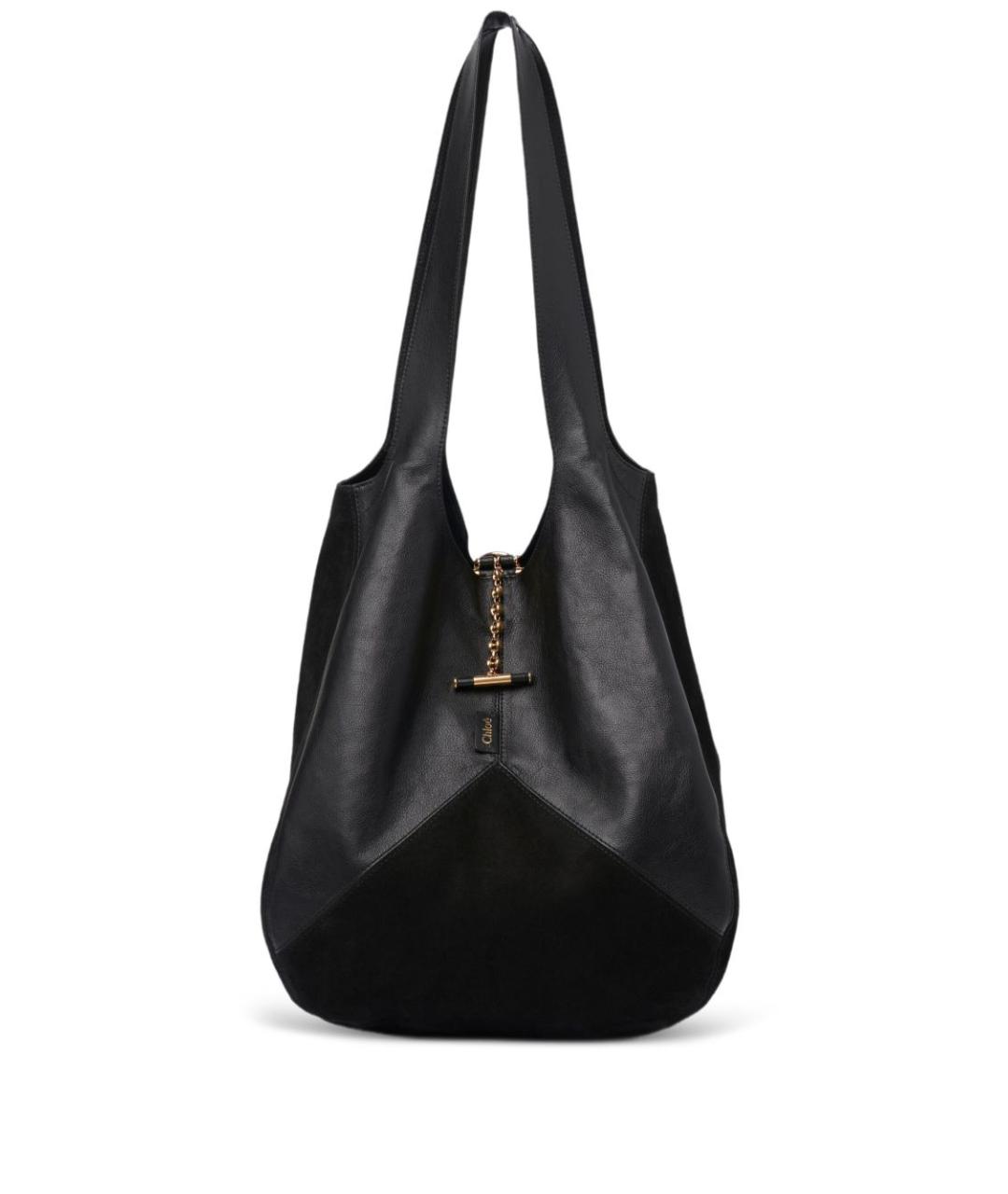 CHLOE Черная кожаная сумка тоут, фото 1