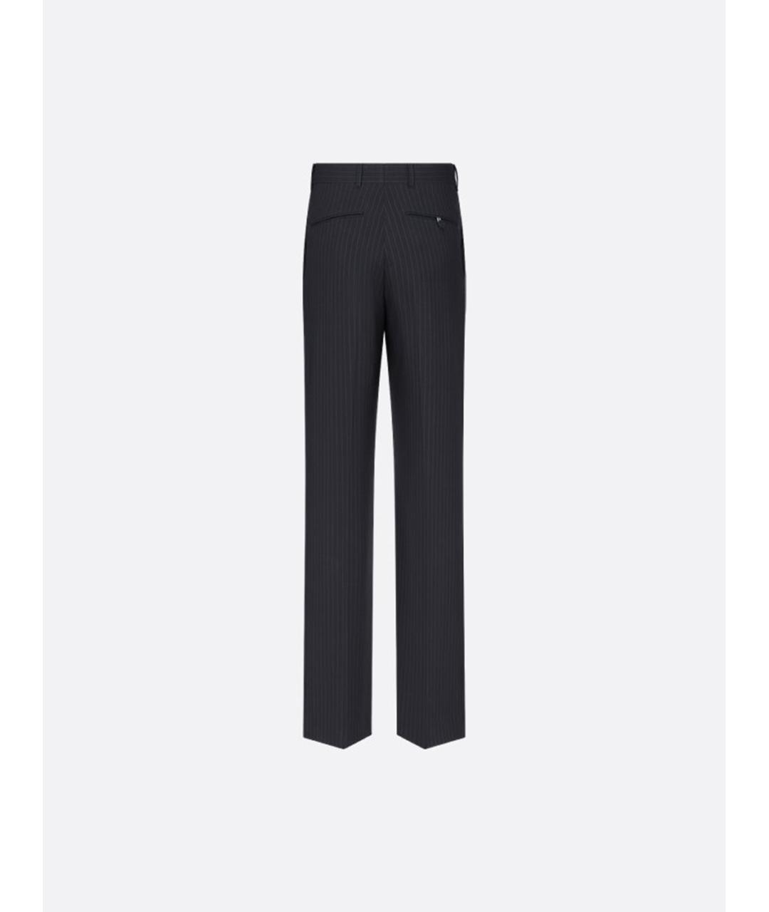 CHRISTIAN DIOR Черные хлопковые классические брюки, фото 3