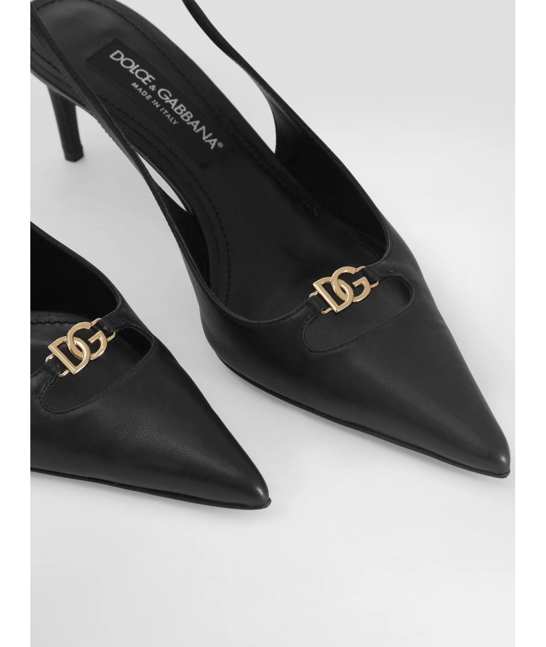 DOLCE&GABBANA Черные кожаные туфли, фото 4