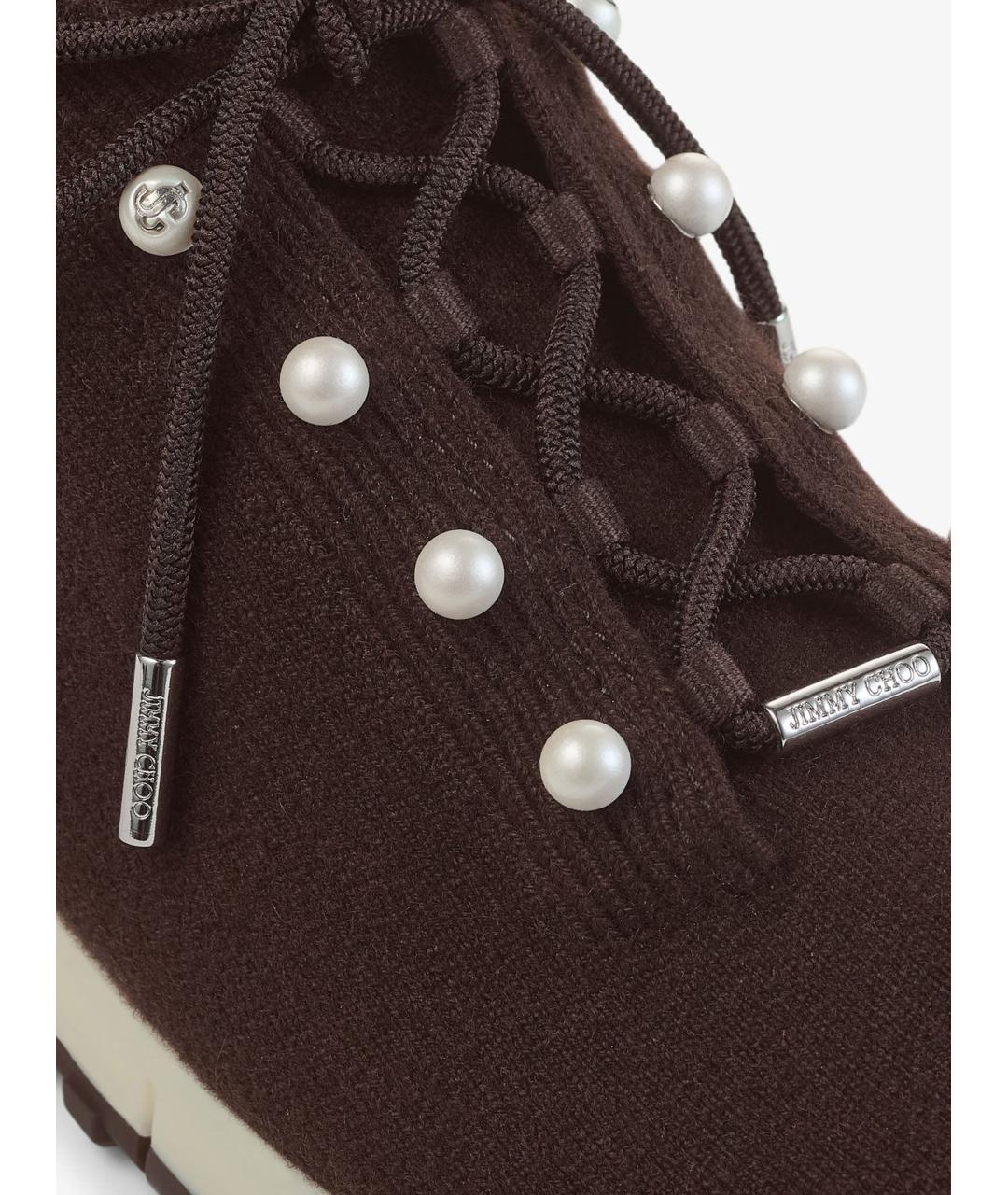 JIMMY CHOO Коричневые текстильные кроссовки, фото 3