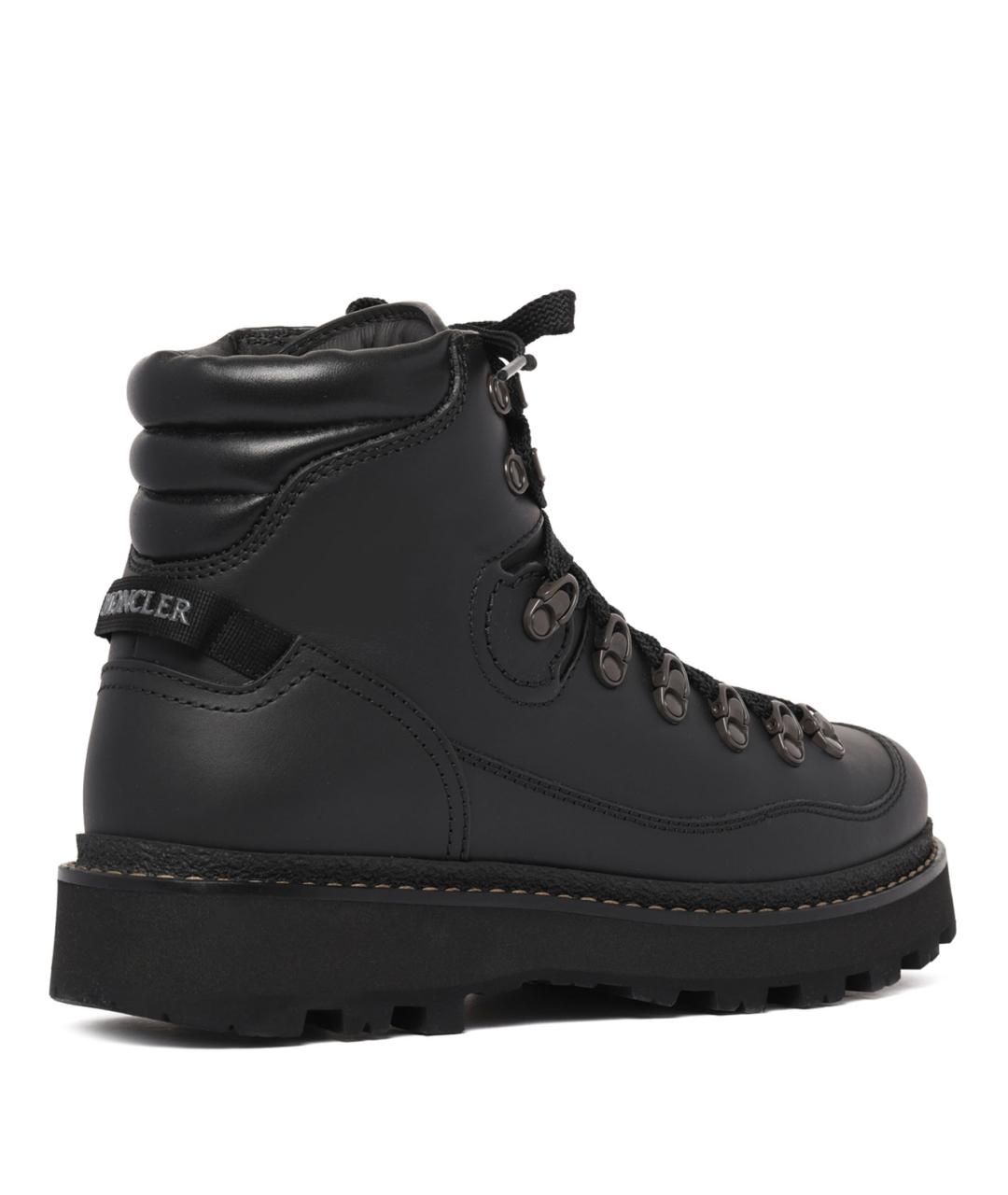 MONCLER Черные кожаные низкие ботинки, фото 3