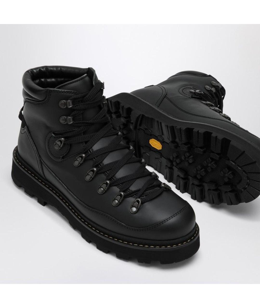 MONCLER Черные кожаные низкие ботинки, фото 5