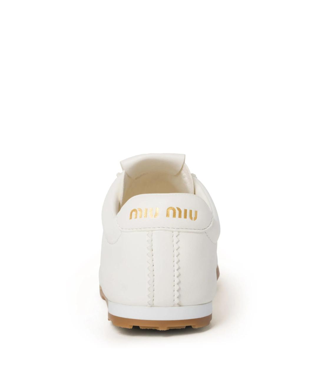 MIU MIU Белые кожаные кроссовки, фото 3
