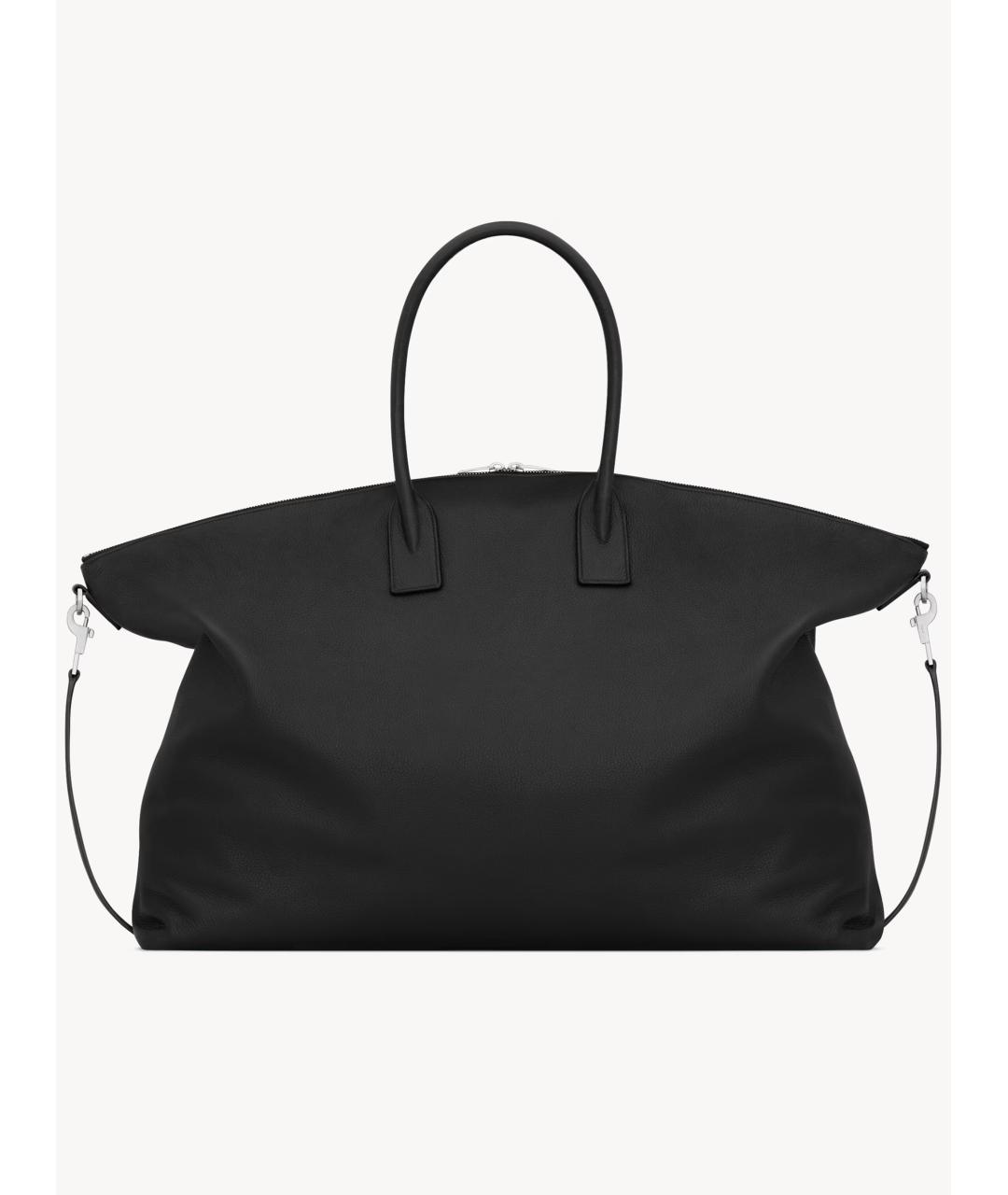 SAINT LAURENT Черная кожаная сумка тоут, фото 2