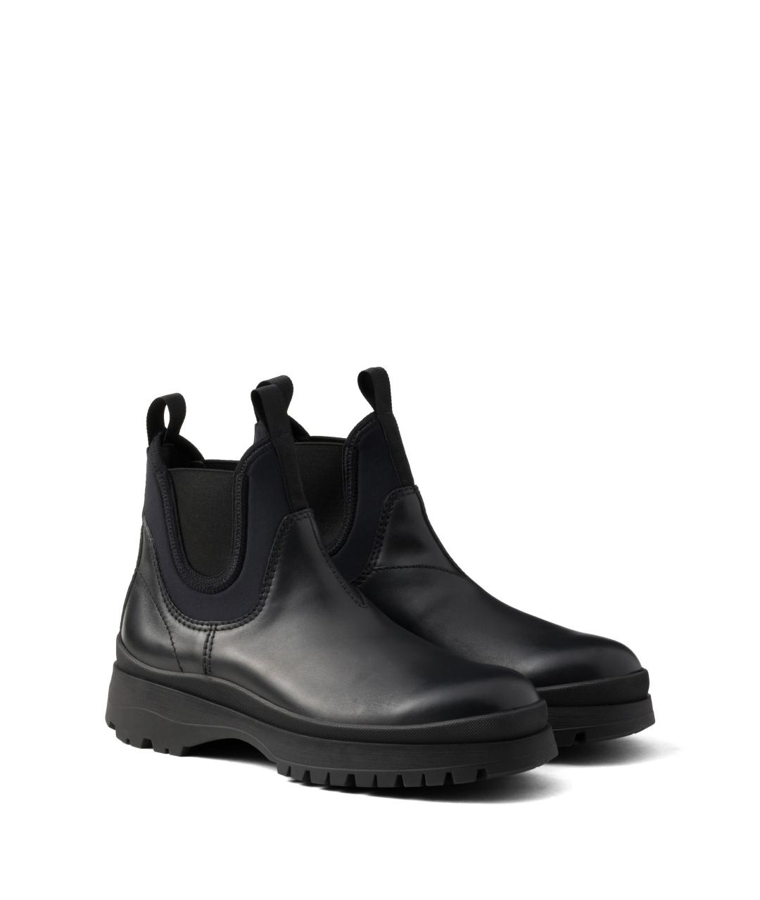 PRADA Черные кожаные высокие ботинки, фото 2